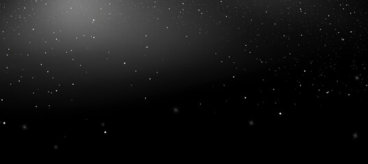 Obraz premium Dark gray shimmering stars and stardust particles in motion on a black gradient background.