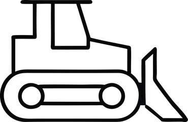 Bulldozer Icon Line Art Construction Vehicle
