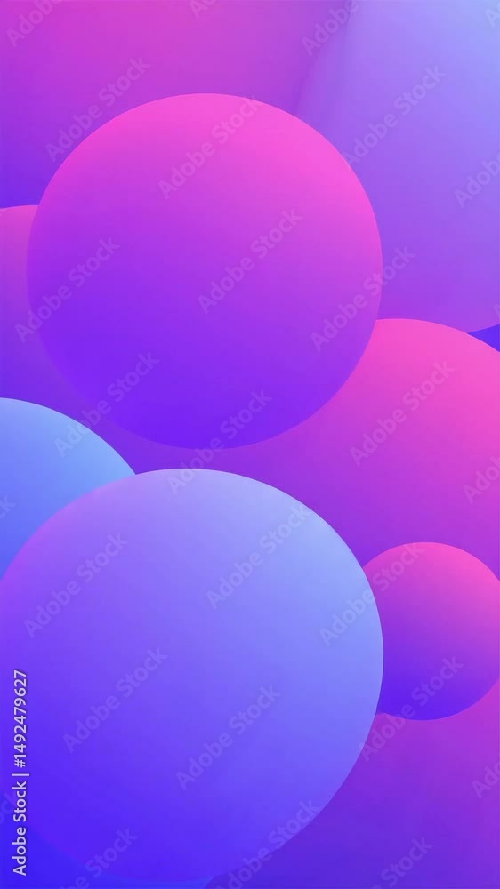 Poster vivid abstract spheres in dynamic movement with gradient lighting