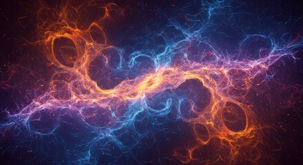 Abstract Energy Swirl Fiery Orange and Electric Blue Plasma Background