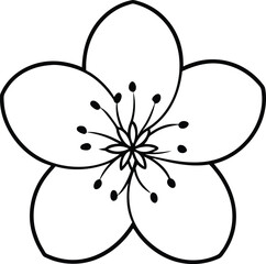 Simple Line Art Flower Blossom Design