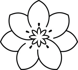 Simple Line Flower Blossom Design Graphic