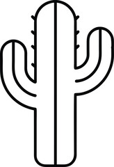 Cactus Icon Desert Plant Line Art Graphic