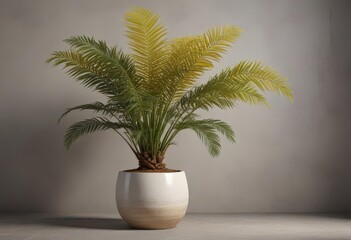 Mature golden cane palm thriving in a textured ceramic pot ,  gold cane palm,  natural,  indoor plant