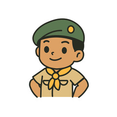 Illustration of cartoon a boy scout thai