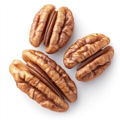 Three Pecan Halves Close-Up