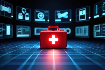 Digital healthcare first aid kit emergency medical technology
