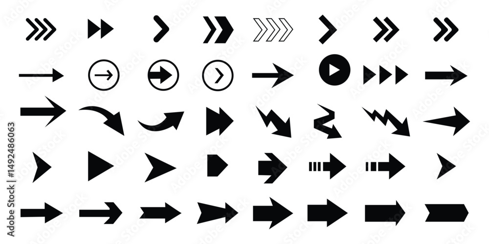 Poster arrows icon set. collection of arrow icon. arrow flat style vector isolated on white background. set