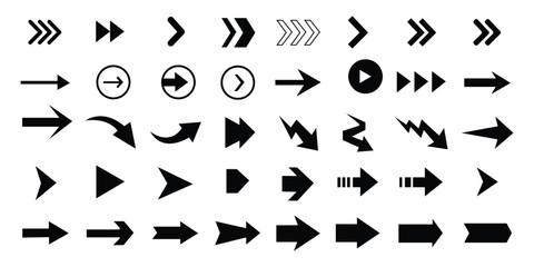 Arrows icon set. collection of Arrow icon.  Arrow flat style  vector isolated on white background. set of black vector arrows icons arrows