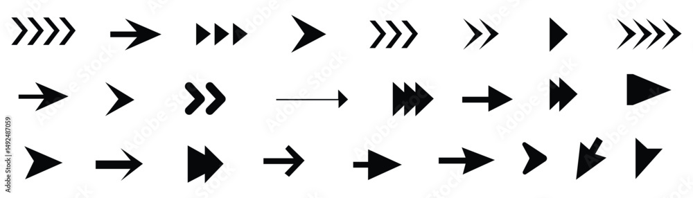 Poster arrows icon set. collection of arrow icon. arrow flat style vector isolated on white background. set