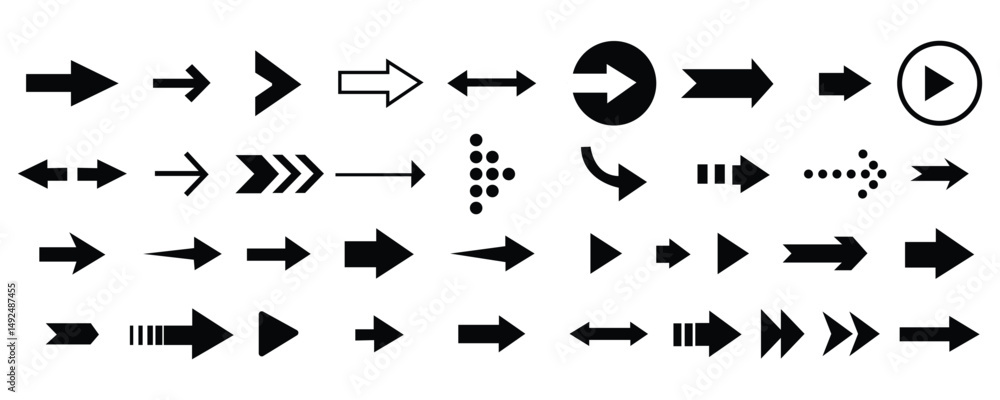 Poster arrows icon set. collection of arrow icon. arrow flat style vector isolated on white background. set