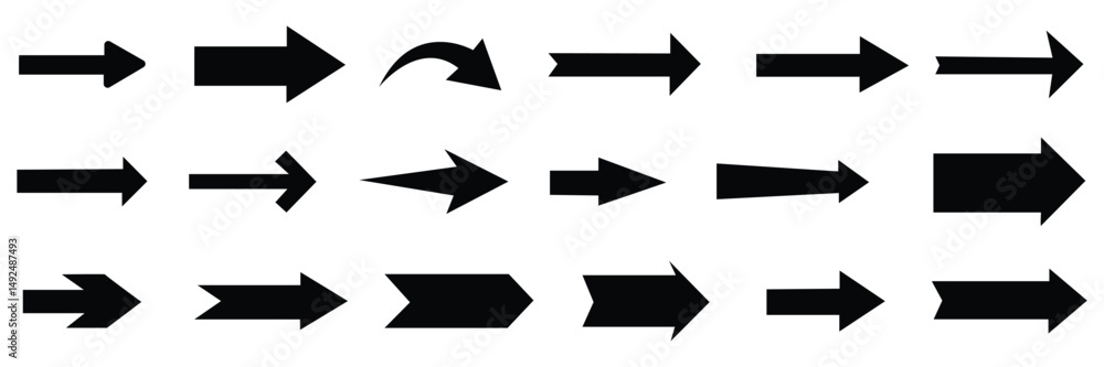 Poster arrows icon set. collection of arrow icon. arrow flat style vector isolated on white background. set