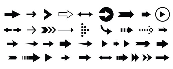 Arrows icon set. collection of Arrow icon.  Arrow flat style  vector isolated on white background. set of black vector arrows icons arrows