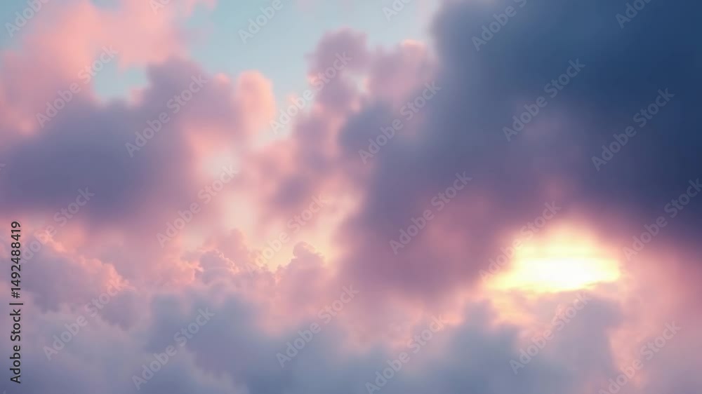 Aufkleber illuminated clouds a texture image of a soft dreamy gradient resembling a sky full of colorful cloud