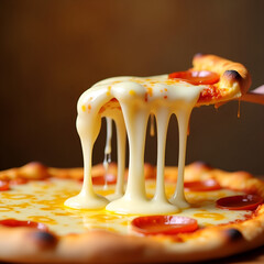 Melting Mozzarella on Hot Pizza – Tasty Food Photography Concept