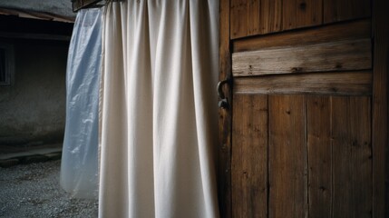 Close-up of hands skillfully whittling wood amid a forest backdrop, highlighting craftsmanship, nature, and a dedication to traditional practices.