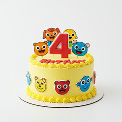 4th birthday cake with candles