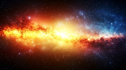 Naklejka premium Cosmic explosion displaying vibrant colors outer space digital art galactic environment wide viewpoint celestial concept 