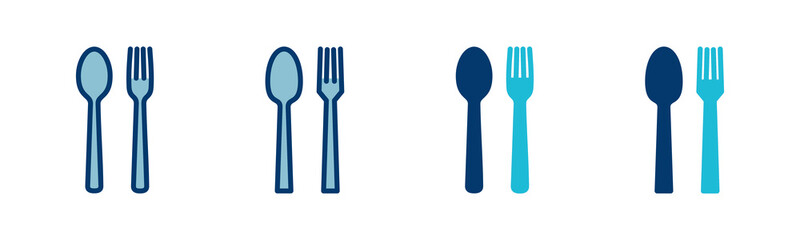 Fork, Spoon, and Knife isolated on white background. Restaurant icon. food icon. Eat. Cutlery icon.