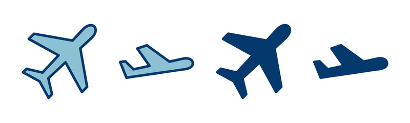 Plane icon vector isolated on white background. Aeroplane vector icon. Flight transport symbol. Travel element illustration. Holiday symbol. Airplane