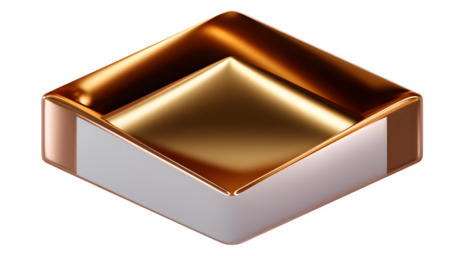 3D floating envelope icon with paper letter inside, metallic finish, angled view, transparent background