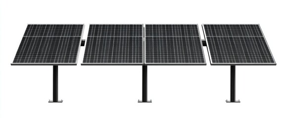 Solar Panel Array with Support Structures