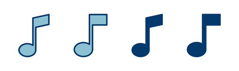 Music icon vector isolated on white background, music vector icon, Melody, song, note, sound, audio sign