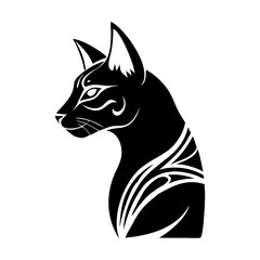 Elegant Egyptian Cat Stencil