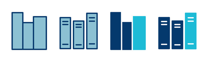 Library icon vector isolated on white background. Book icon vector