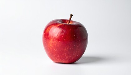 Studio shot of a vibrant red apple emphasizing its natural beauty and perfection