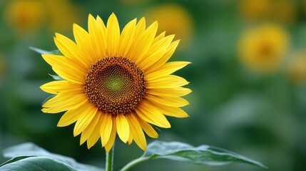 Fototapeta premium Golden Sunflower Facing Sun Early Morning