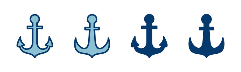 Anchor icon vector isolated on white background.Anchor symbol logo. Anchor marine icon.