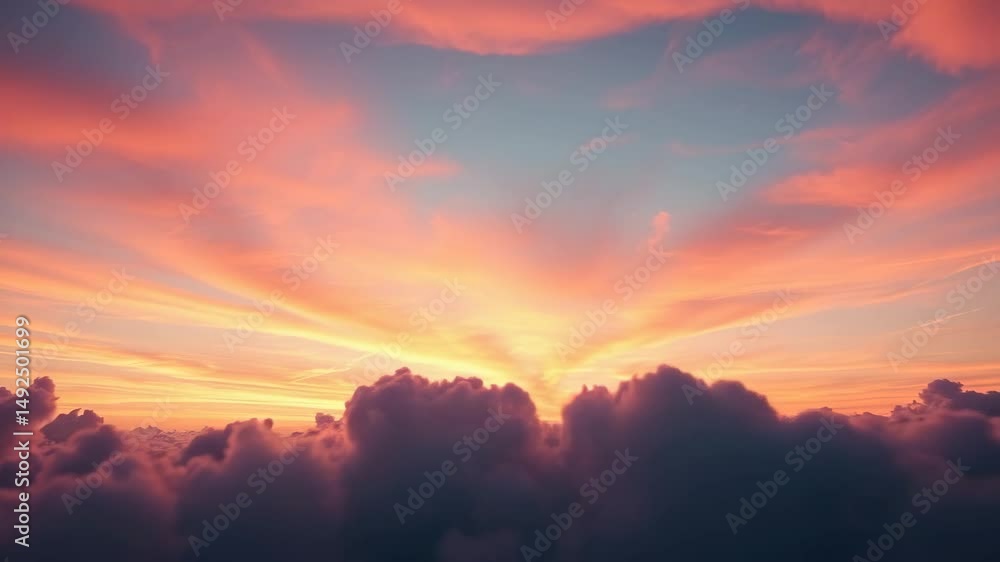 Aufkleber illuminated clouds a texture image of a soft dreamy gradient resembling a sky full of colorful cloud