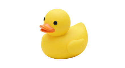 Yellow rubber duck toy for bath time and childhood memories photo on transparent background