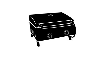 Portable Gas Grill, black isolated silhouette