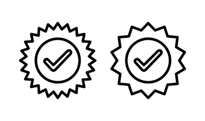 Approved icon logo design. Certified Medal Icon