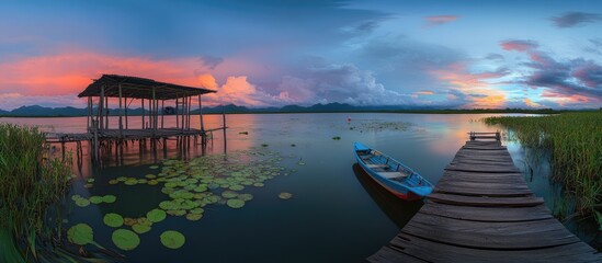 Tranquil Lakeside Sunset