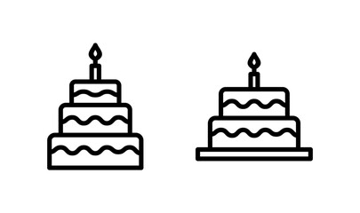 Cake icon logo design. Cake sign and symbol. Birthday cake icon