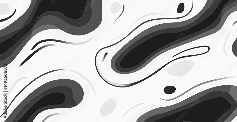 Poster abstract layered design with flowing forms
