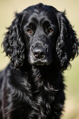 Obraz premium there is a black dog that is looking at the camera