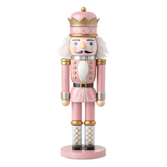 Pink Nutcracker Soldier, Full Body, Isolated on Transparent Background, Christmas Decoration, Holiday Figurine, Christmas, Nutcracker, Soldier