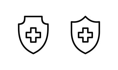 Fototapeta premium Health insurance icon logo design. Insurance health document sign and symbol