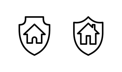 Fototapeta premium house insurance icon logo design. house protection sign and symbol
