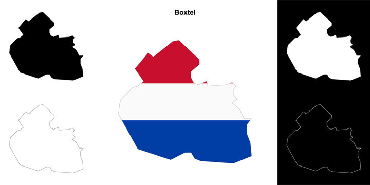 Boxtel blank outline map set