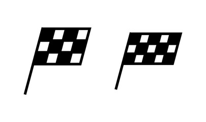 Racing flag icon logo design. race flag sign and symbol.Checkered racing flag icon