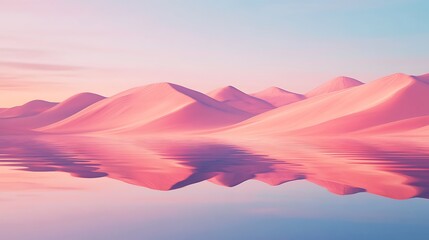 Abstract dune landscape reflected in tranquil water