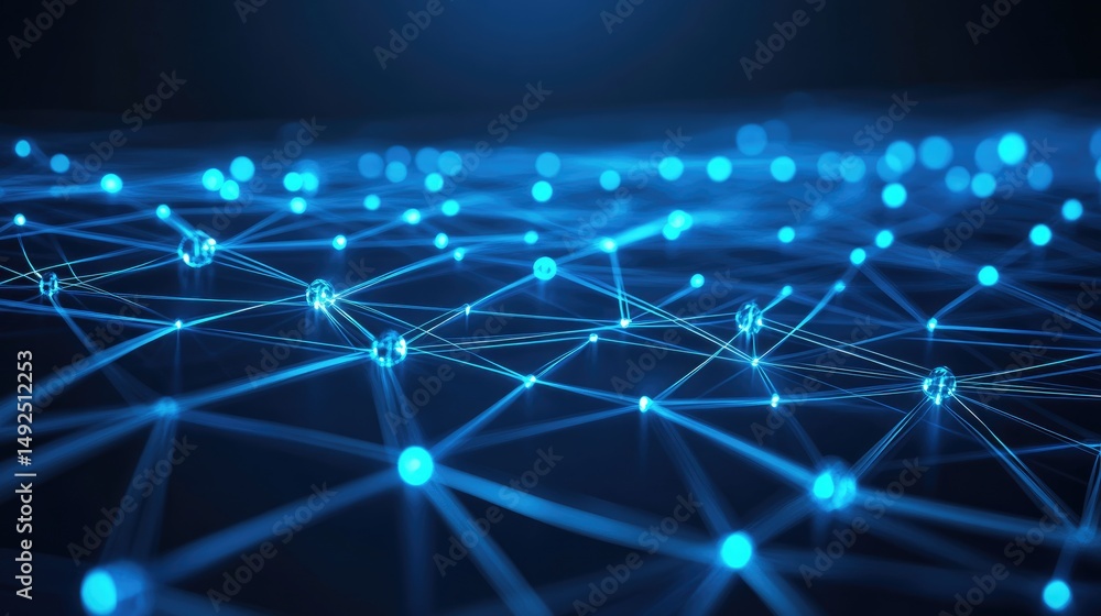 Poster abstract network of interconnected nodes and lines