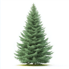 The tree of a green Christmas tree on a white background.