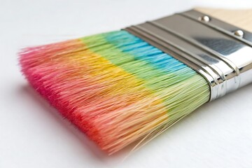 Fototapeta premium Creative Paint Brush with Rainbow Bristles