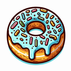illustration of donuts with blueberry jam 
